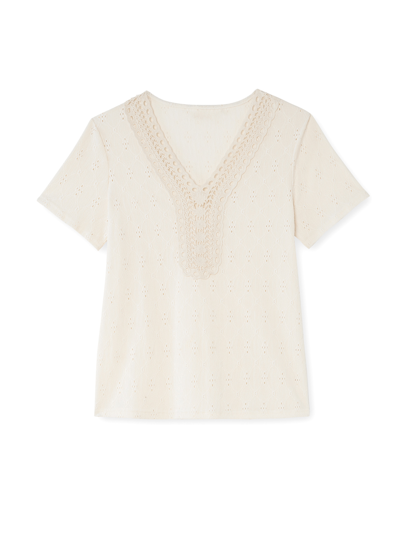 Tee-shirt avec macramé - Daxon - Ecru