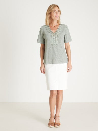Tee-shirt avec macramé