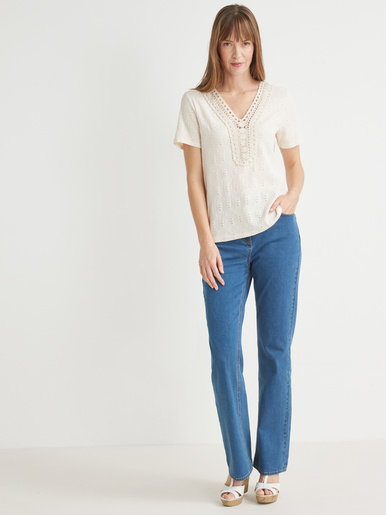 Tee-shirt avec macramé