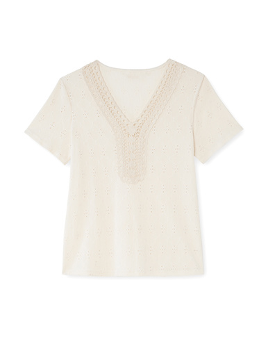 Tee-shirt avec macramé