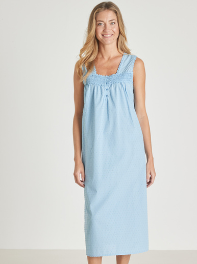Chemise de nuit plumetis larges bretelle - Daxon - 