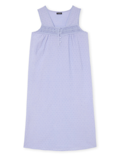 Chemise de nuit plumetis larges bretelle