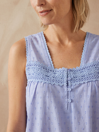 Chemise de nuit plumetis larges bretelle