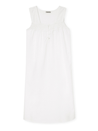 Chemise de nuit plumetis larges bretelle