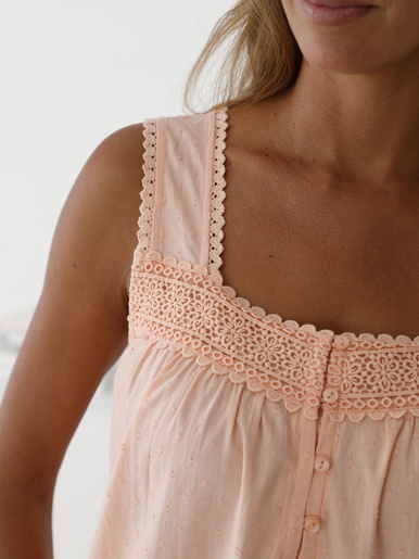 Chemise de nuit plumetis larges bretelle