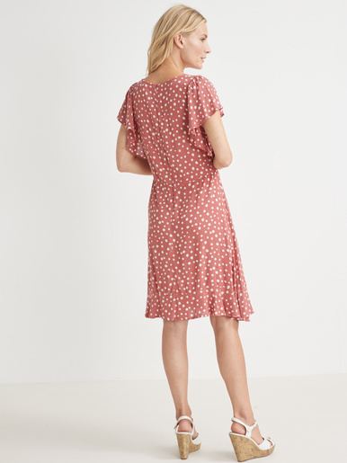 Robe volantée en crêpe fluide