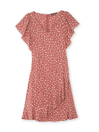 Robe volantée en crêpe fluide