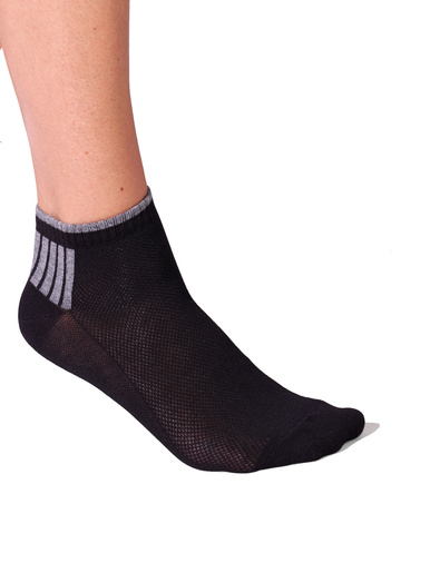 Lot 2 paires de socquettes antibactéries - Lingerelle - 1 noire + 1 blanche