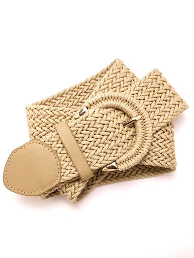 Ceinture en maille chevron - Daxon - Taupe/taupe
