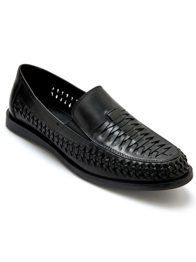 Sans-gêne tressés tout cuir - Pédiconfort - Noir