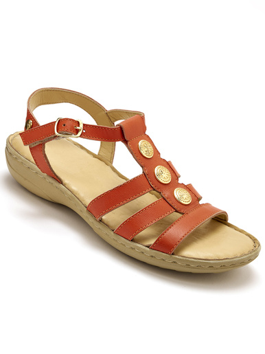 Sandales cuir à cabochon métal