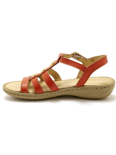 Sandales cuir à cabochon métal