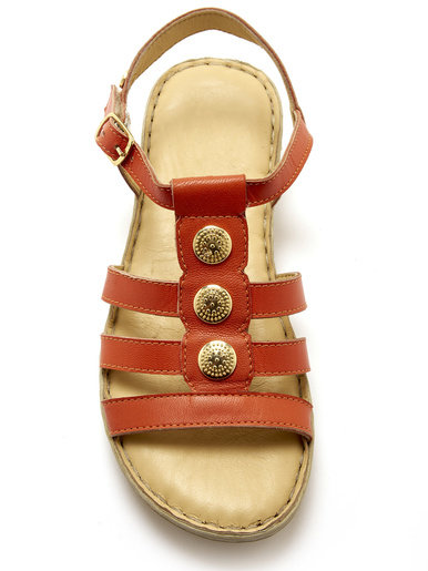 Sandales cuir à cabochon métal