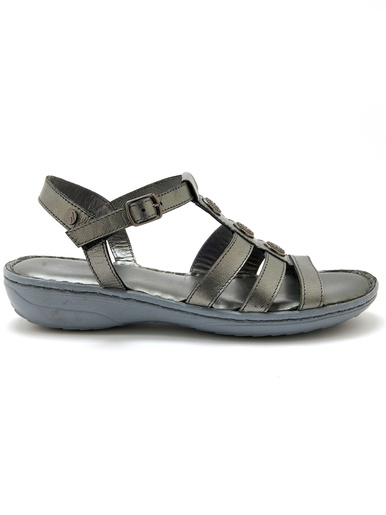 Sandales cuir à cabochon métal