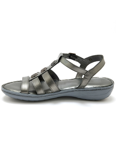 Sandales cuir à cabochon métal