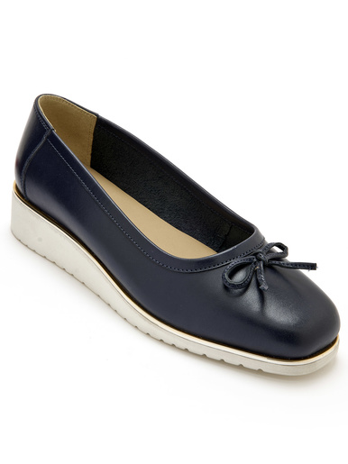 Derbies à Semelle Compensée Pour Femme - Pédiconfort, Cuir, Talon Moyen, Lacets