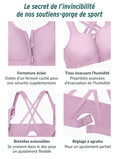 Soutien-gorge sport fermeture éclair