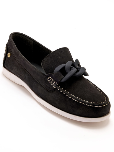 Mocassins bateau cuir nubuck - Pédiconfort - Marine