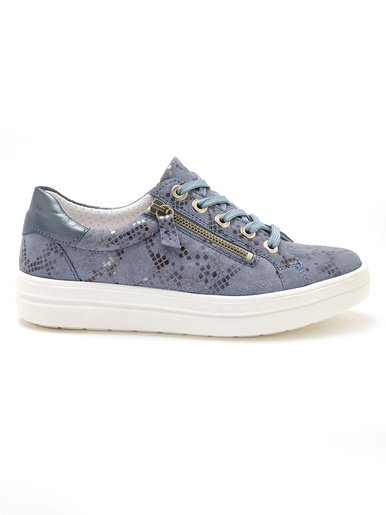 Baskets cuir avec zip et lacets
