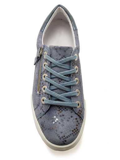 Baskets cuir avec zip et lacets