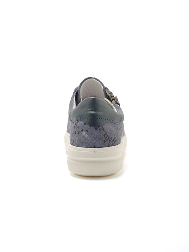 Baskets cuir avec zip et lacets
