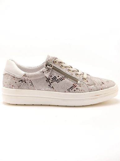 Baskets cuir avec zip et lacets - Pédiconfort - 
