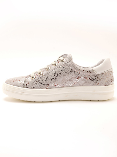 Baskets cuir avec zip et lacets - Pédiconfort - 