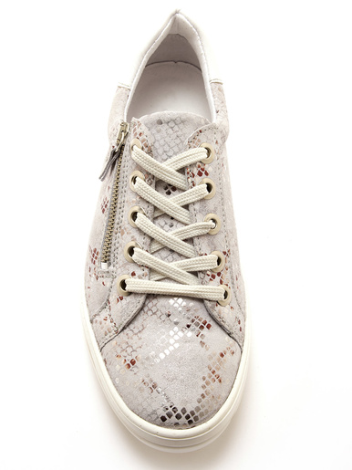 Baskets cuir avec zip et lacets - Pédiconfort - 