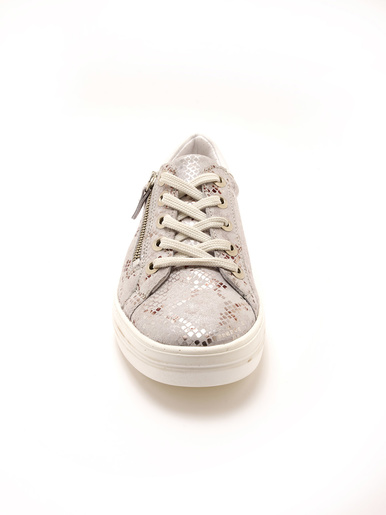Baskets cuir avec zip et lacets - Pédiconfort - 