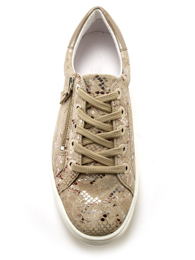 Baskets cuir avec zip et lacets