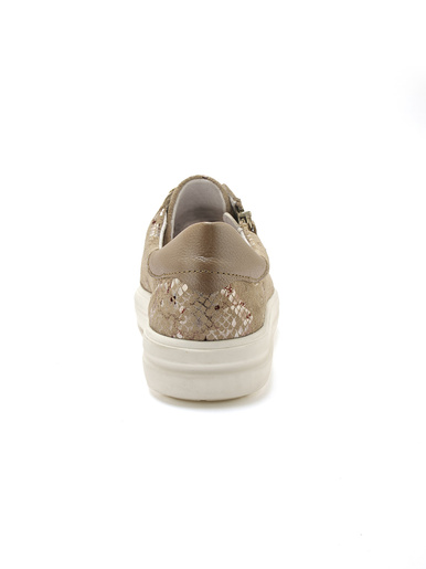 Baskets cuir avec zip et lacets