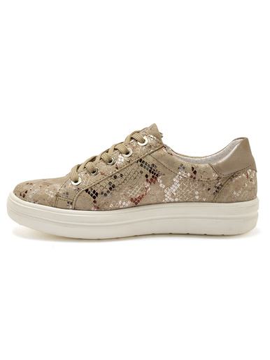 Baskets cuir avec zip et lacets