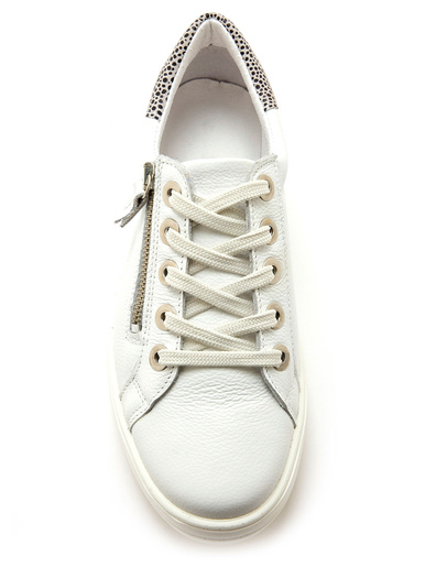 Baskets cuir avec zip et lacets