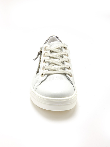 Baskets cuir avec zip et lacets