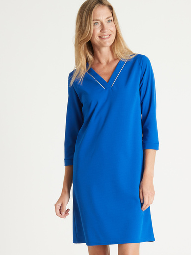 Robe housse en maille fluide - Daxon - Bleu cobalt
