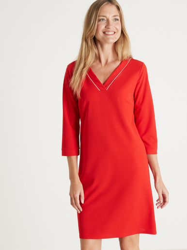 Robe housse en maille fluide - Daxon - Rouge