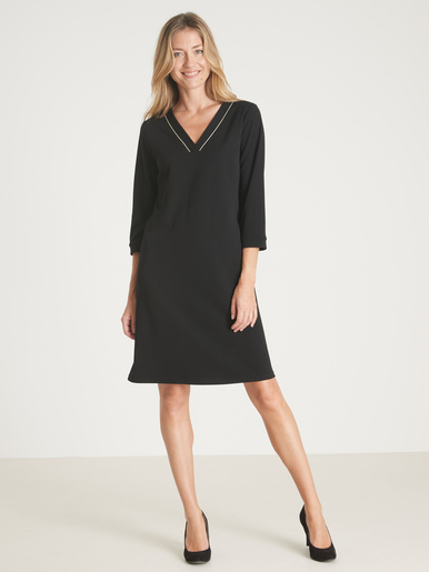 Robe housse en maille fluide - Daxon - Noir