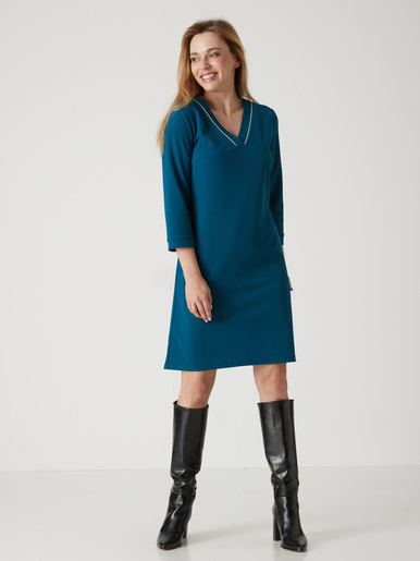 Robe housse en maille fluide - Daxon - Verdigris