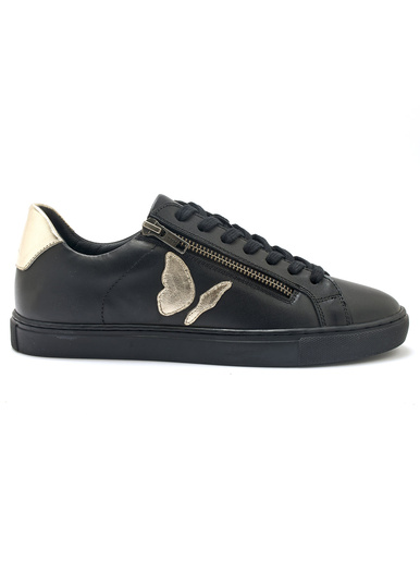 Baskets cuir motif papillon