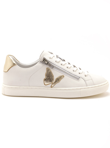 Baskets cuir motif papillon