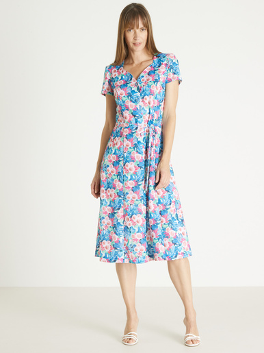 Robe maille fluide - Daxon - Imprimé rose