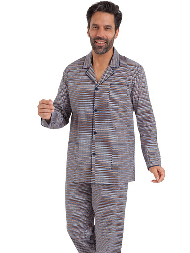 Pyjama long ouvert homme - Eminence - Marine