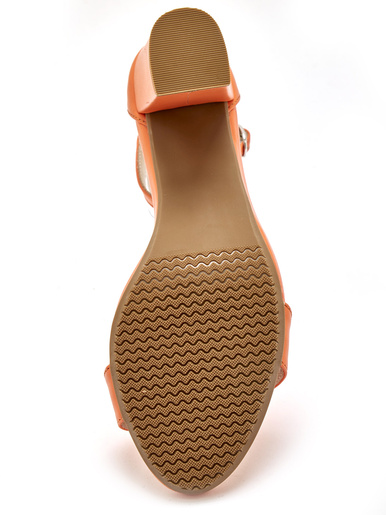 Sandales tout cuir à talon
