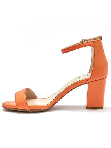 Sandales tout cuir à talon