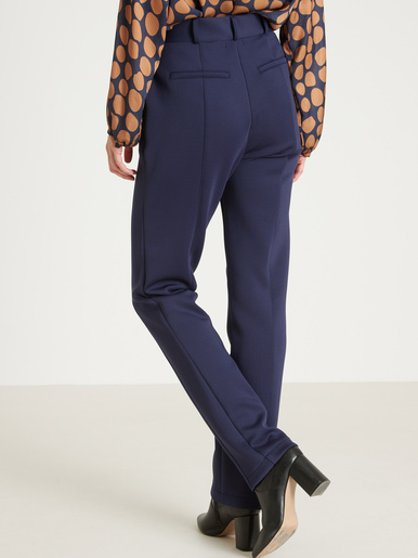 Pantalon élastiqué dos maille satinée - Daxon - Marine