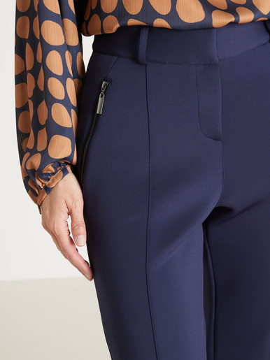 Pantalon élastiqué dos maille satinée - Daxon - Marine