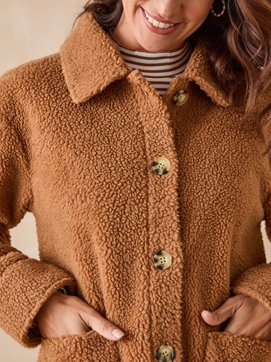 Veste chaude en maille moutonnée