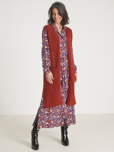 Long gilet sans manches - Daxon - Rouille