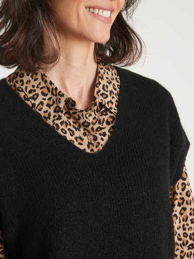 Pull manches T avec laine