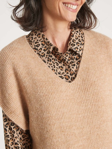 Pull manches T avec laine